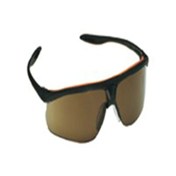 GLASSES,BLACK SPORT GRIP TEMPLE,ORANGE BRONZE LENS - Tinted Lens